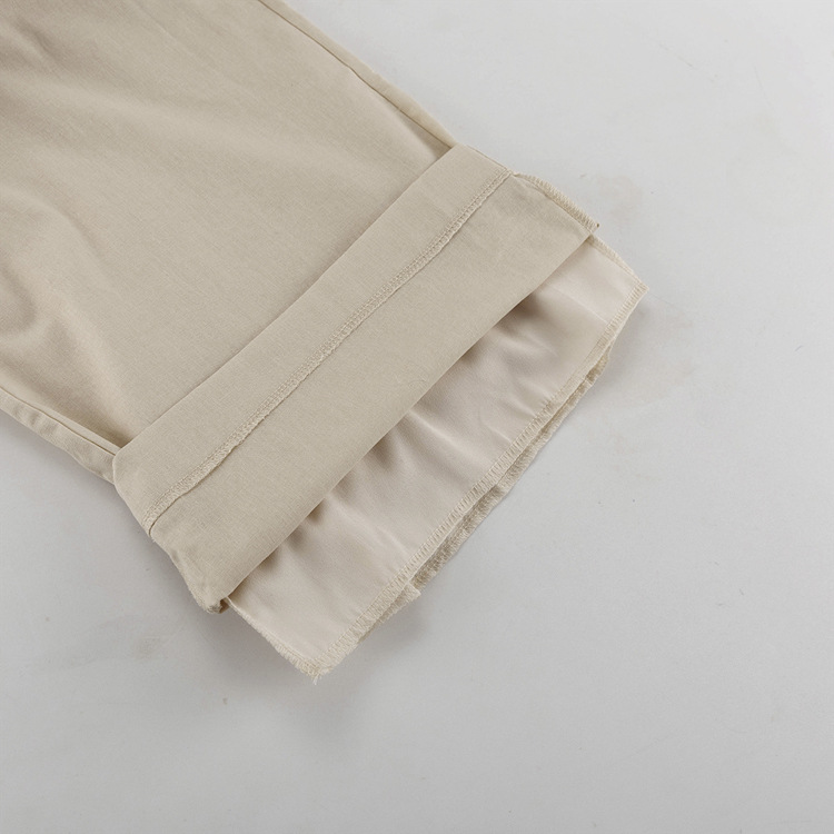 Fiesta Banquete Autofoto Mujeres Elegante Ropa De Calle Cuello En Contraste Algodón Conjunto Coordinado De Pantalón Conjuntos De Pantalones display picture 15