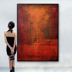 简约现代红色客厅装饰画侘寂风抽象艺术酒店走廊玄关壁画餐厅挂画