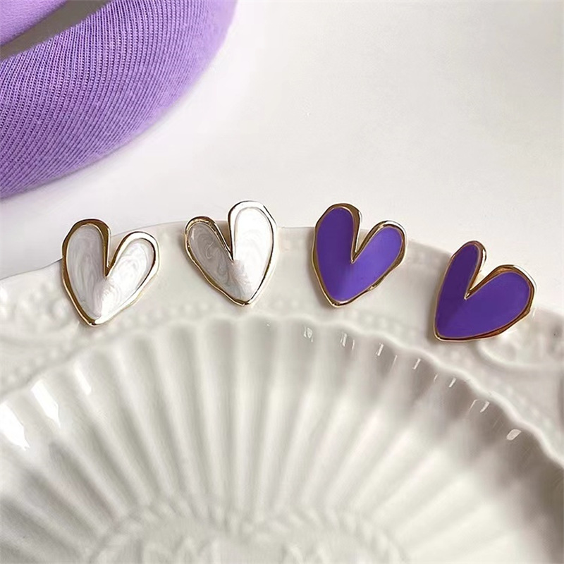 Fashion New Heart Shaped Female French Unique Alloy Earrings display picture 3