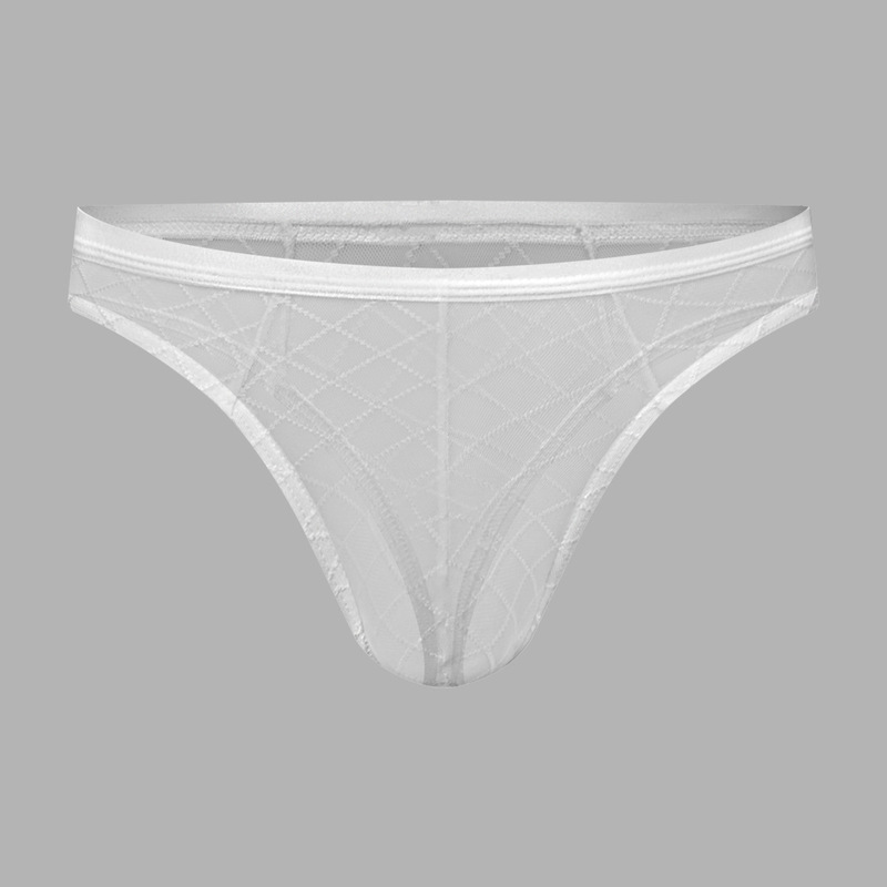 Lightweight Men's Mesh Underwear, Thin Slightly See-Through Briefs, Men's Low-Waist Shorts, Young Men's T-Pants, Sexy Cut Out