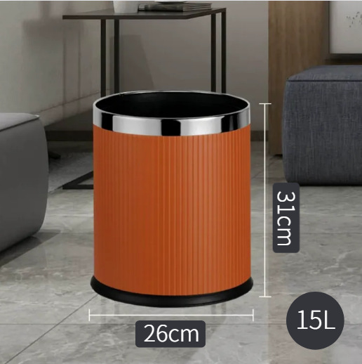 Anillo de plata-15L doble raya italiana naranja