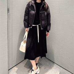 25秋冬新款南油高定Miu简约休闲撞色百搭立领羽绒服外套