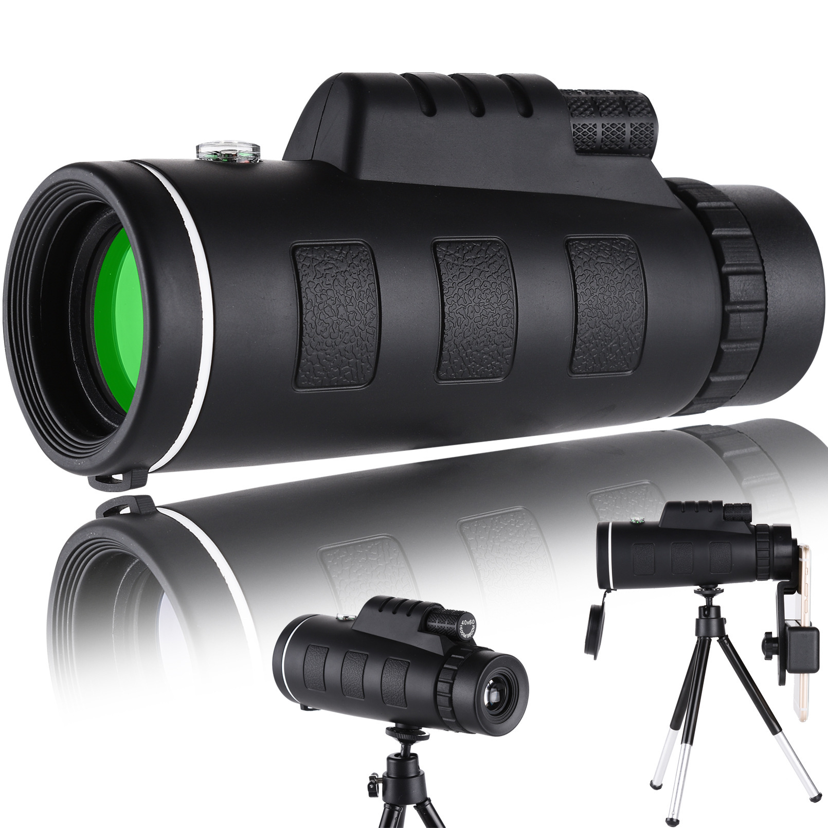 Telescopio monocular 40x60, modelo popular del fabricante, dispositivo portátil de una sola lente para uso diurno y nocturno, se puede conectar a un teléfono móvil para fotografía. image 6