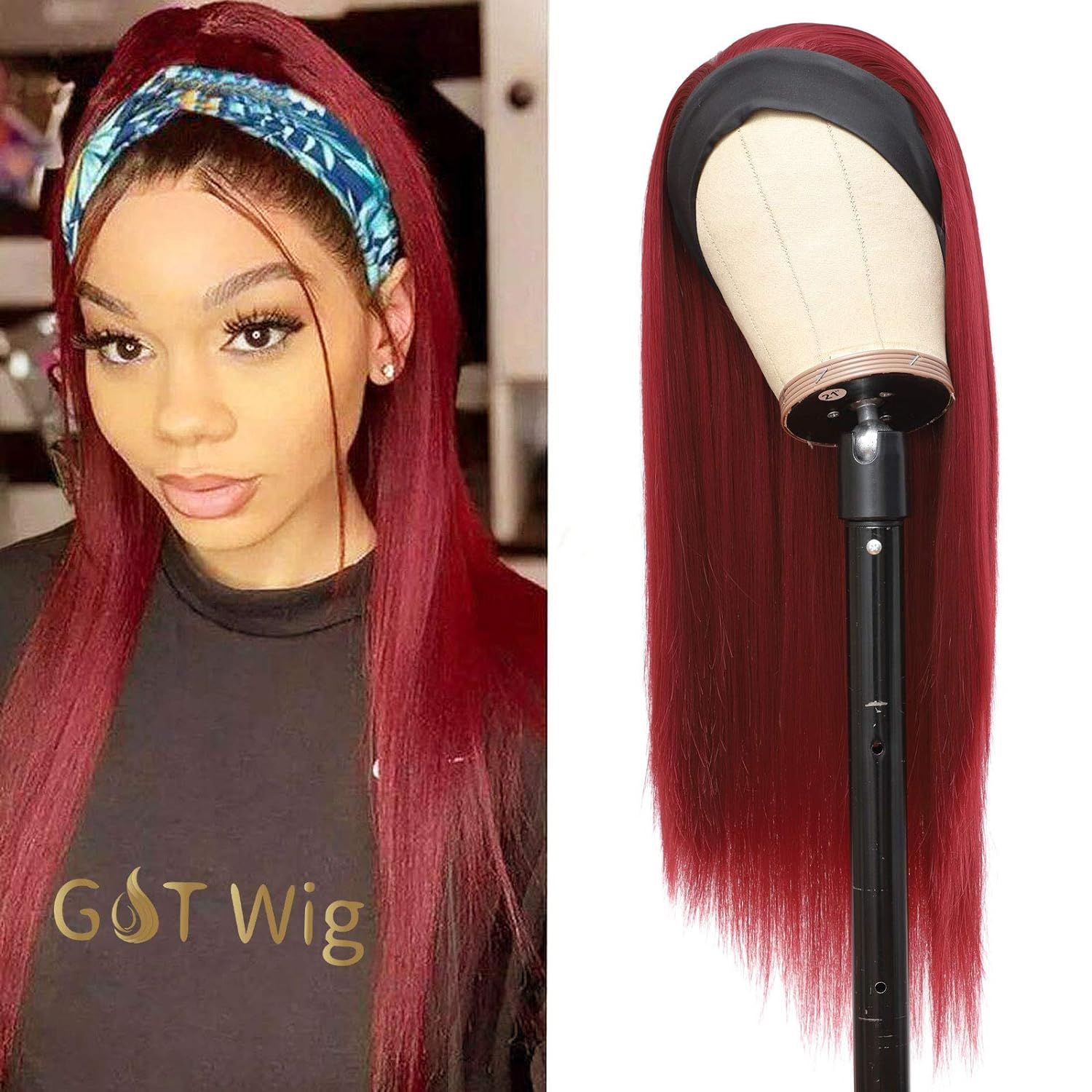 Manufacturer of Cross-Border European and American Trade Wigs, Headscarves, Hairbands, Synthetic Long Straight Hair Wigs, Headband Wigs