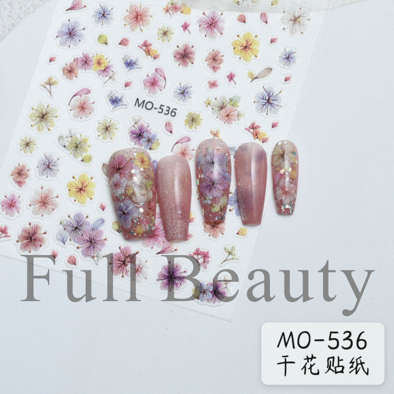 FULL BEAUTY跨境新款美甲贴纸复古十字架克罗心荆棘美甲背胶贴纸|undefined