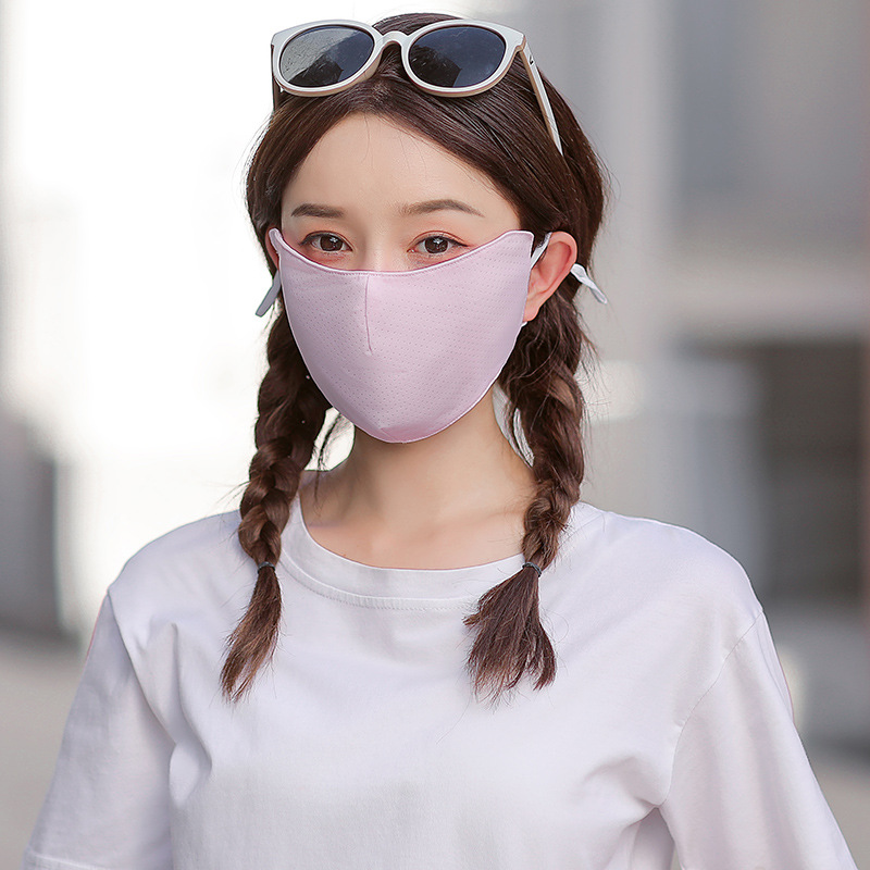 防晒口罩女2021年新款夏季户外冰丝网眼透气遮脸护眼角防晒面罩|ms