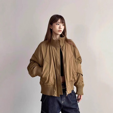 美式高街廓形飞行员夹克韩系女春秋复古风短款棒球服高级上衣外套