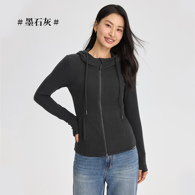 女性のヒアルロン酸の両面の徳の絨毯の美しい肌の服のファスナーのカーディガンの秋冬の新型の修身のファッションの帽子のコート