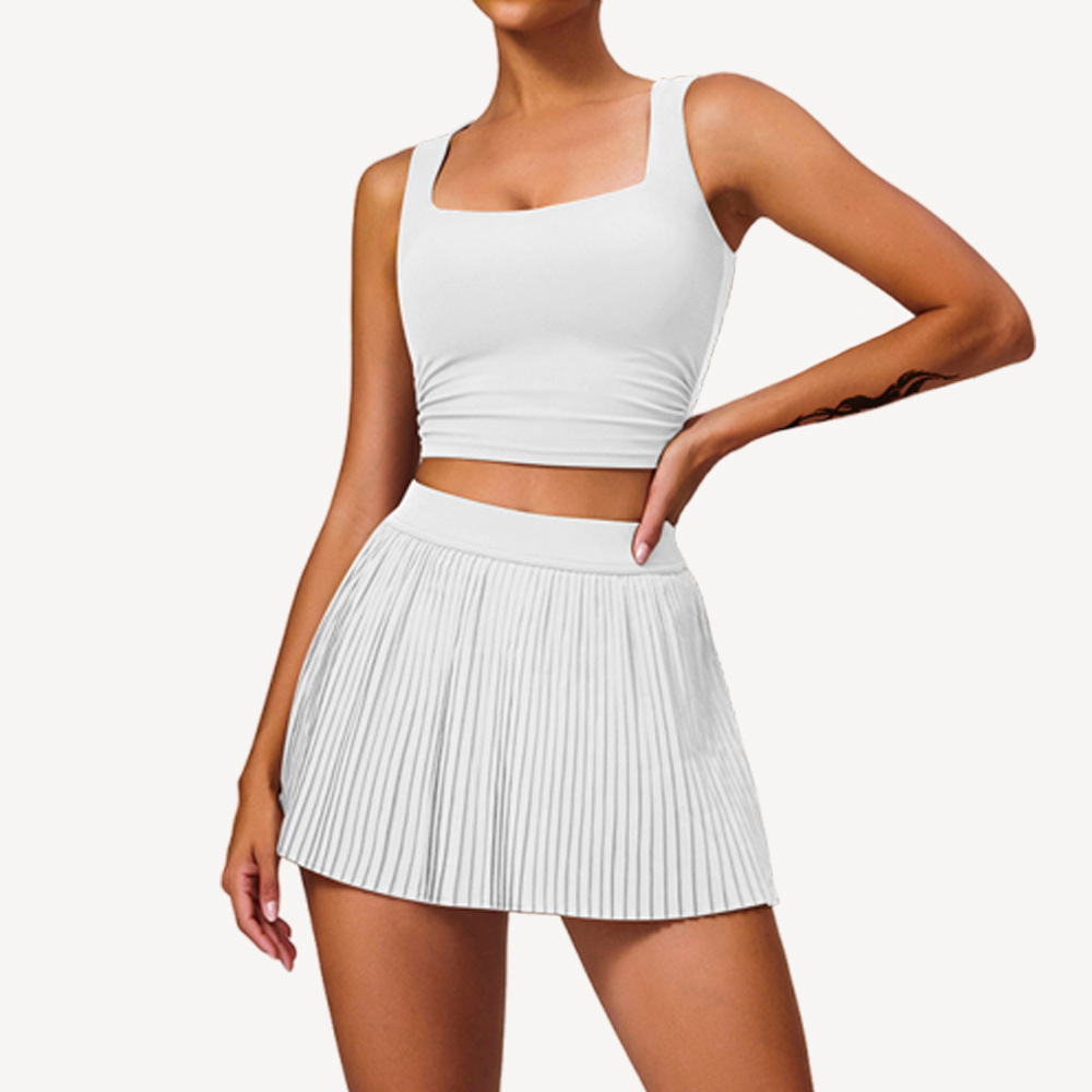 Nuevo conjunto de deportes al aire libre de nube transpirable, mujer ajustada, yoga, cintura y cintura, falda de fitness