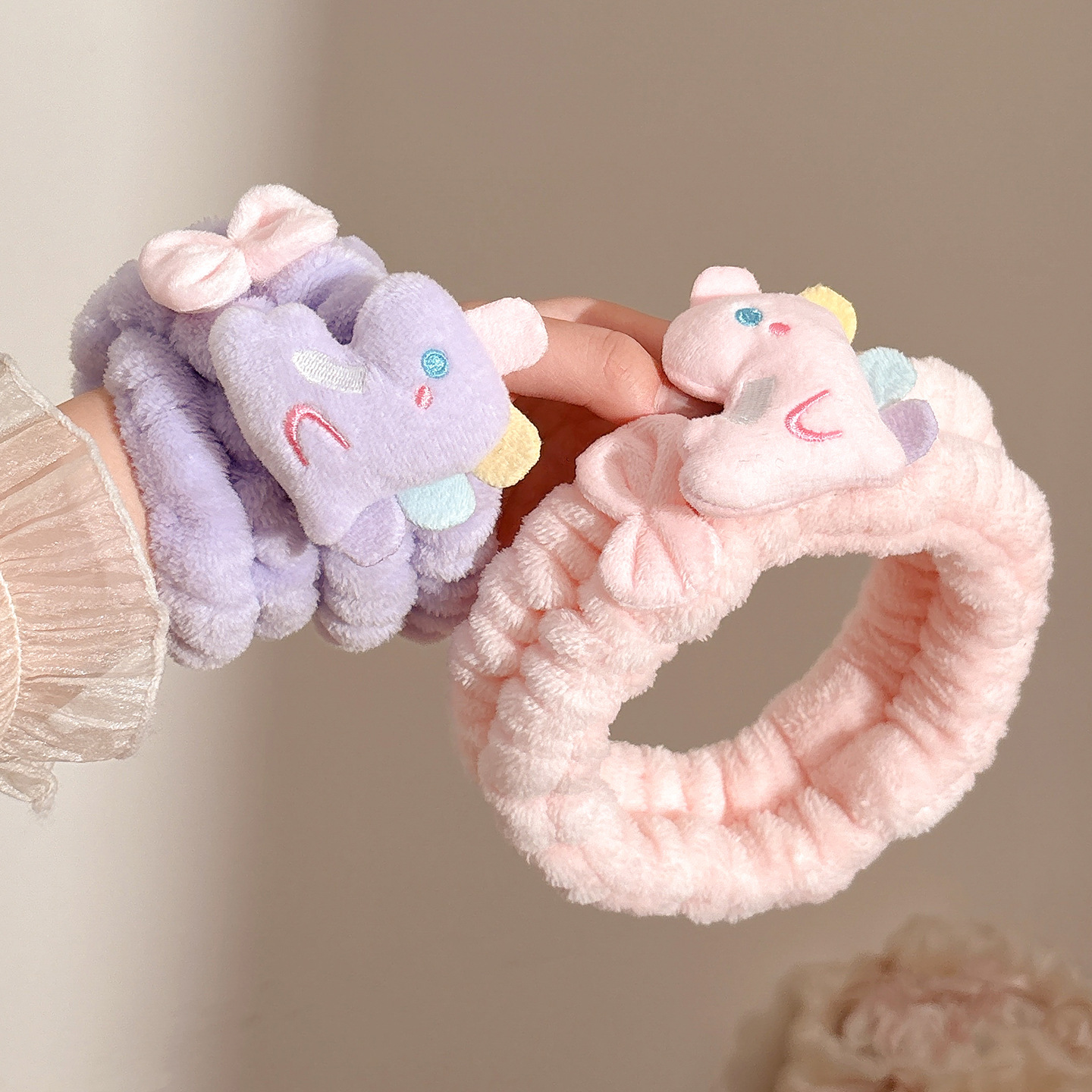 Maquillaje y lavado de la cara especial banda de cabello para mujeres primavera y otoño invierno dulce multifuncional antideslizante de alta elasticidad no estrangulación banda de cabello