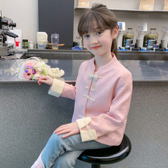女童春装2025新款儿童外套洋气中式国风汉服套装春秋季小女孩上衣