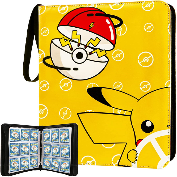 Amazon popular libro de tarjetas de bebé mágico 4 rejilla 9 rejilla libro de colección de tarjetas de cremallera PU de hojas sueltas Bao Ke Meng libro de tarjetas