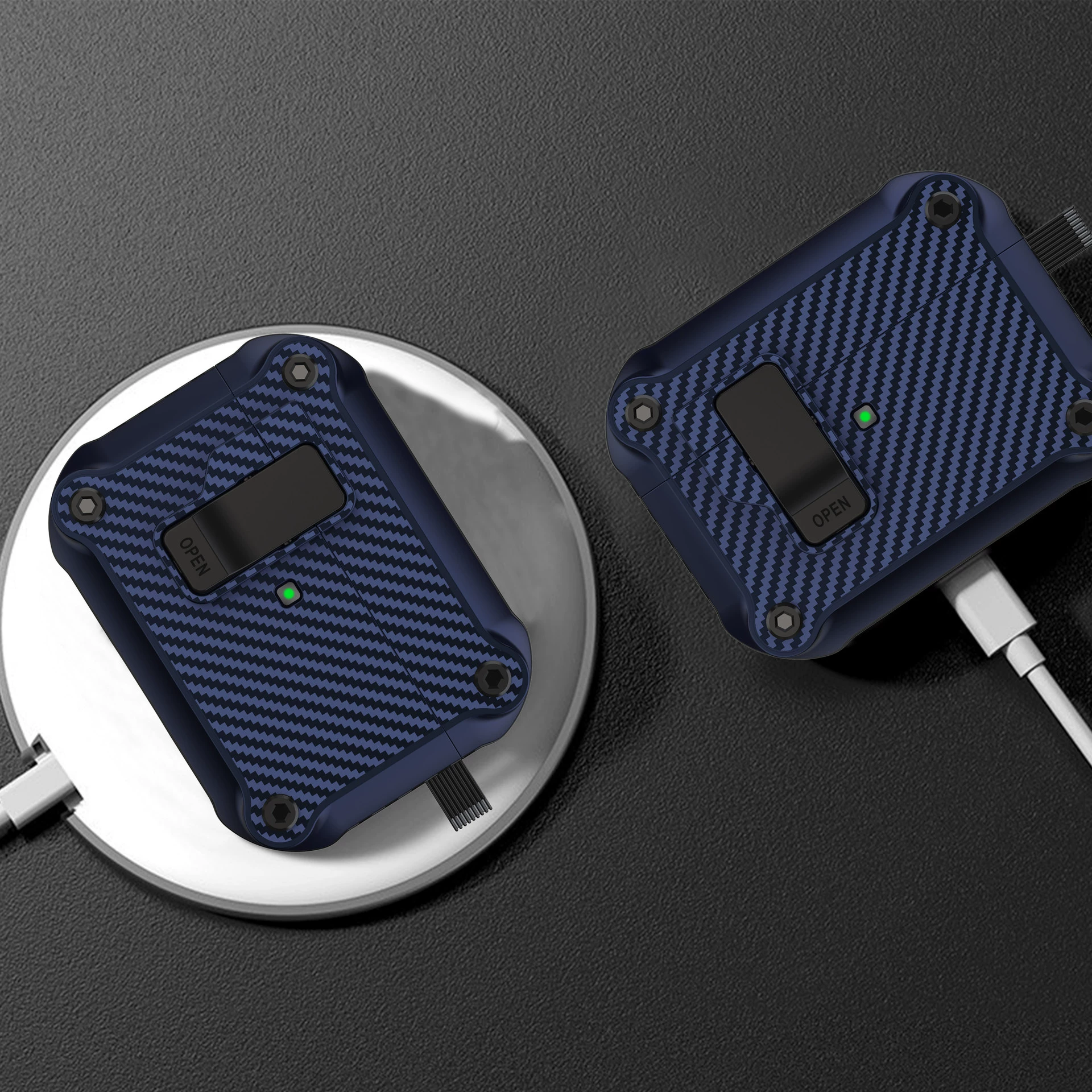 Подходит для Apple Airpodspro2, чехол для наушников, магнитный автоматический всплывающий защитный чехол, защитный чехол для Airpods с волокнистым узором