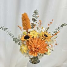 高级干花真花尤加利叶棉花花束diy芦苇轻奢客厅摆设装饰ins风摆件