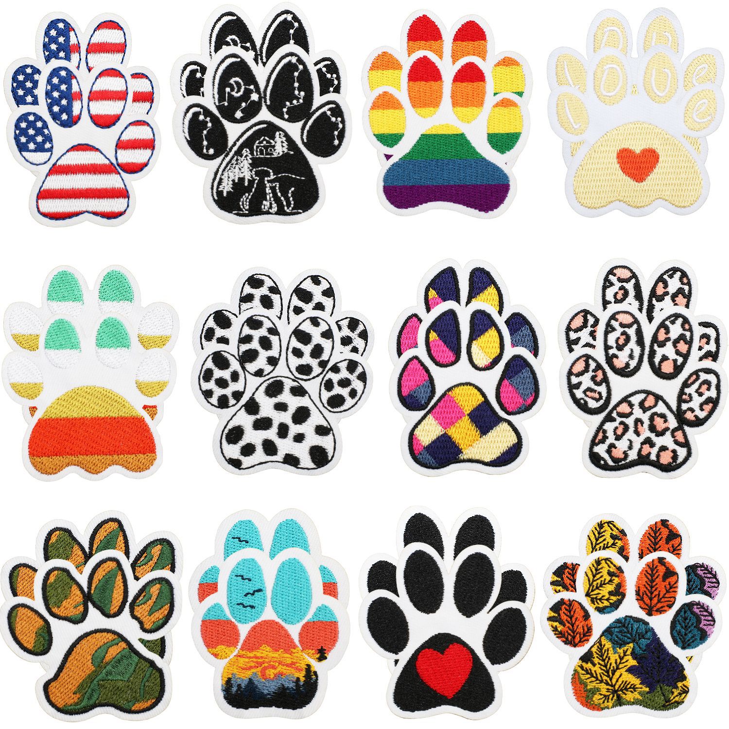 艺术萌爪刺绣布贴包包装饰电脑绣花标宠物爪子补丁贴喵星人爪