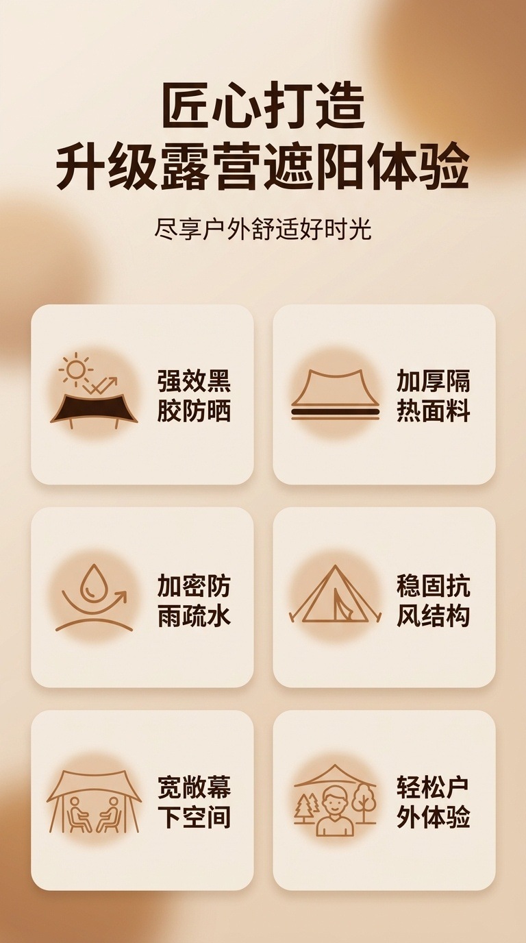 Outdoor black-coated sunshade tent for picnic and camping, octagonal butterfly-shaped sunshade for multiple-person gatherings