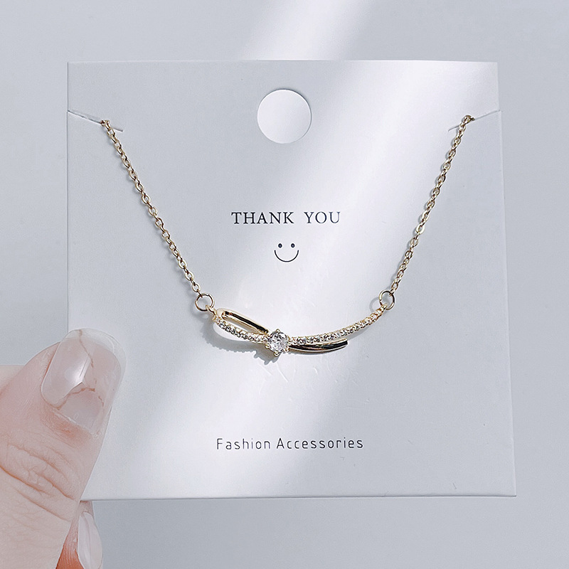 Ig Style Simple Style Leaf Moon Flower Titanium Steel Zircon Necklace In Bulk display picture 5