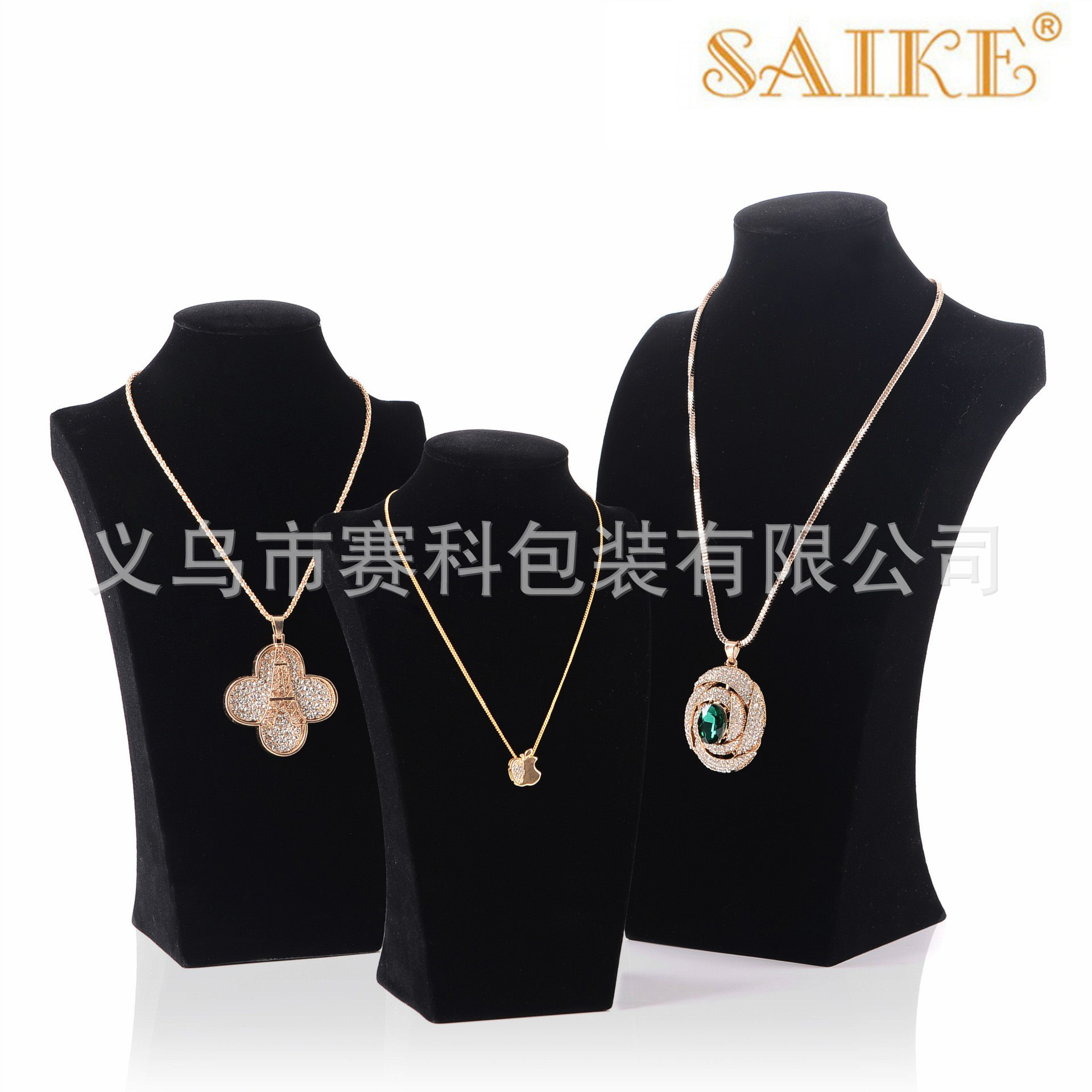 现货批发人头像模特架 项链展示架项链颈座首饰架黑绒挂件架