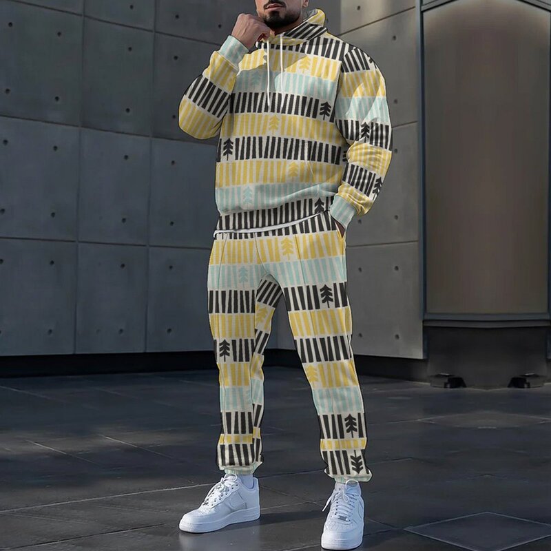 Cross-Border Independent Website New Trendy Clothing Holiday Casual Loose Hooded Men's Sweatshirt Set Christmas Hooded Sweatshirt
