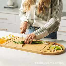 跨境木质带磁性拼接托盘厨房台面蔬菜水果切菜板可拆卸实木砧板