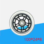直径100厚度24轴承孔8mm箱包行李车轮透明滑板车轮拉杆箱4寸