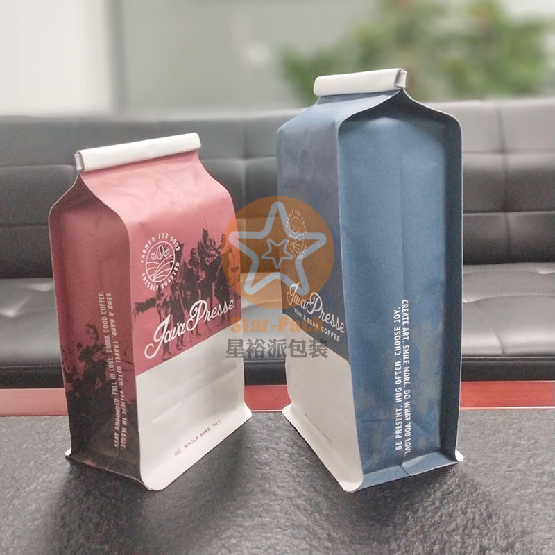 源头工厂彩印柔版印刷牛皮纸铝塑复合带单向排气阀自立自封咖啡袋