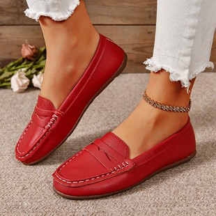 Soft bottom flat heel Doudou single shoes 2025 spring new women's foreign trade casual plus size comfortable mother shoes wholesale