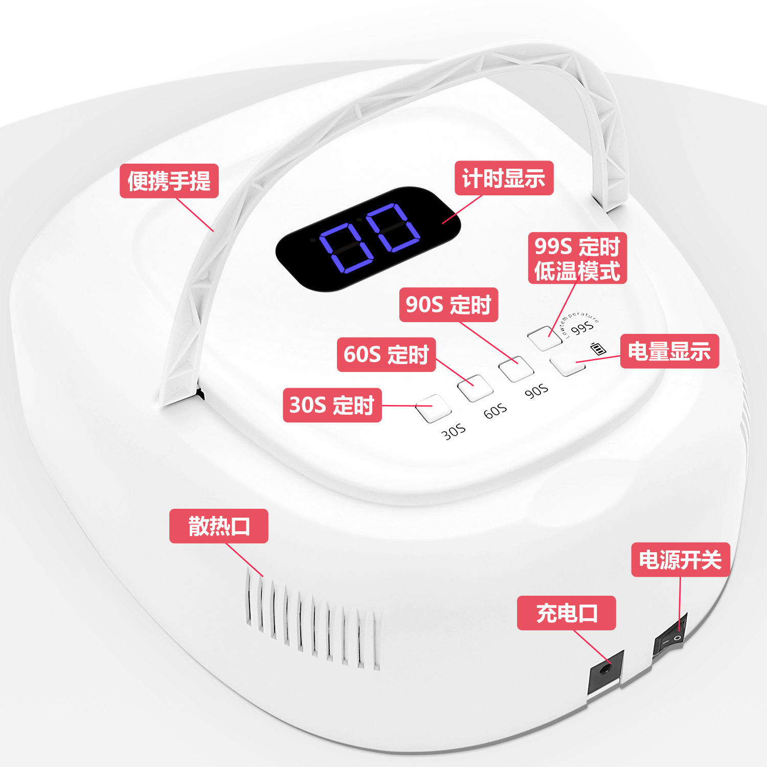 Yeni yüksek güçlü 60w tırnak makinesi s20 kablosuz şarj uv led tırnak fototerapi makinesi tırnak jeli kürleme lambası
