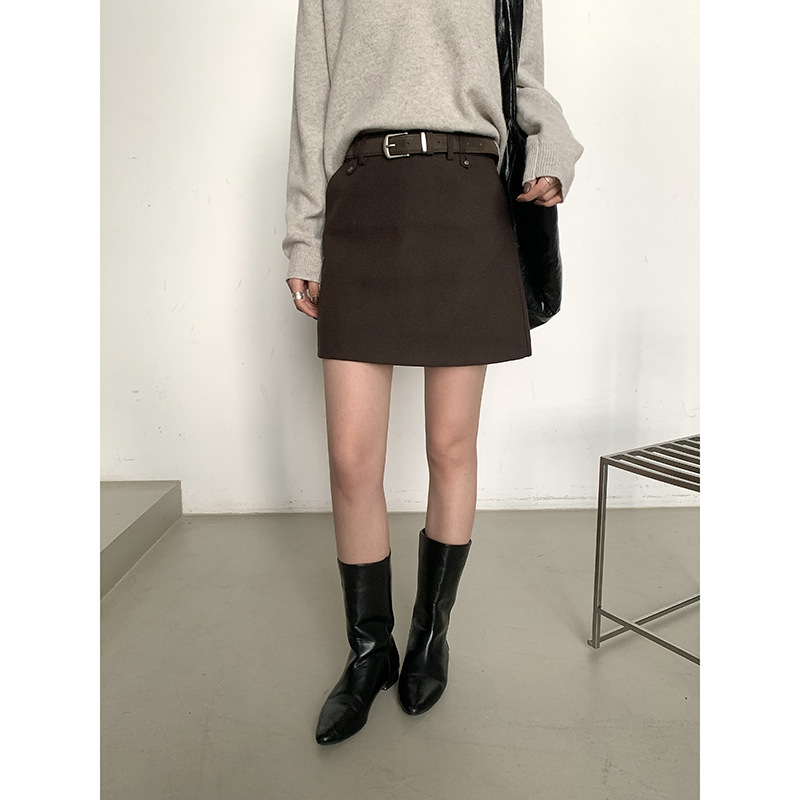 MMC DITION半身裙女短裙秋季新款高级感气质显瘦高腰a字包臀裙子|undefined