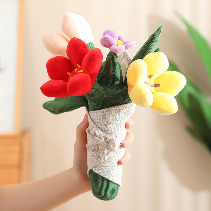 Plantas creativas flores en maceta muñecas dibujos animados lindos interesantes flores de mano decoración para el hogar juguetes para mujeres