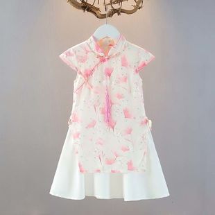 Children's Cheongsam Summer Baby Dress Dress Summer Thin Improved Cheongsam Han Dynasty Girl Chinese Style Skirt