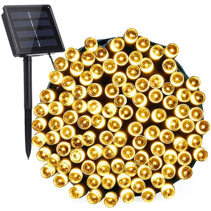 Amazon al aire libre LED luz solar cadena estrellado Cadena de luz 8 funciones vacaciones luces decorativas jardín luces de colores Patio