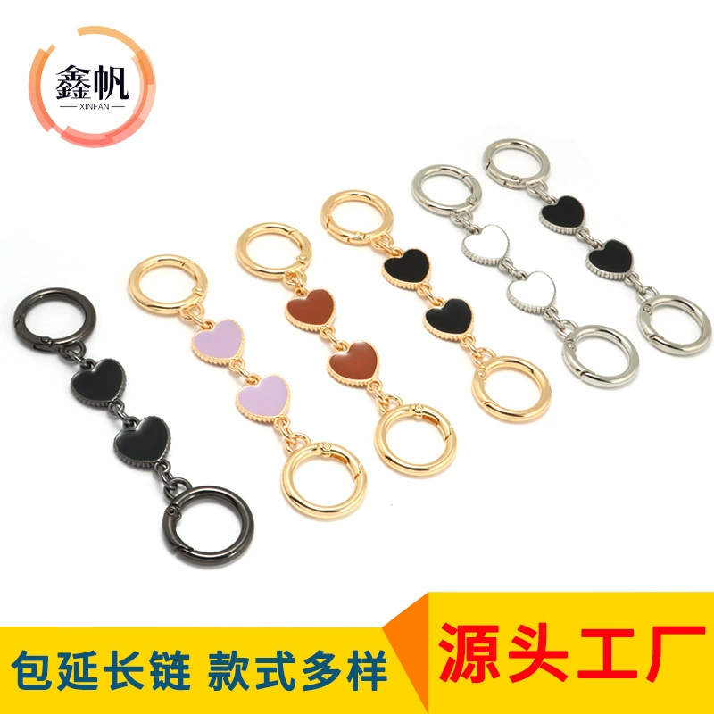 Bag, long chain, metal changeable straps on chain
