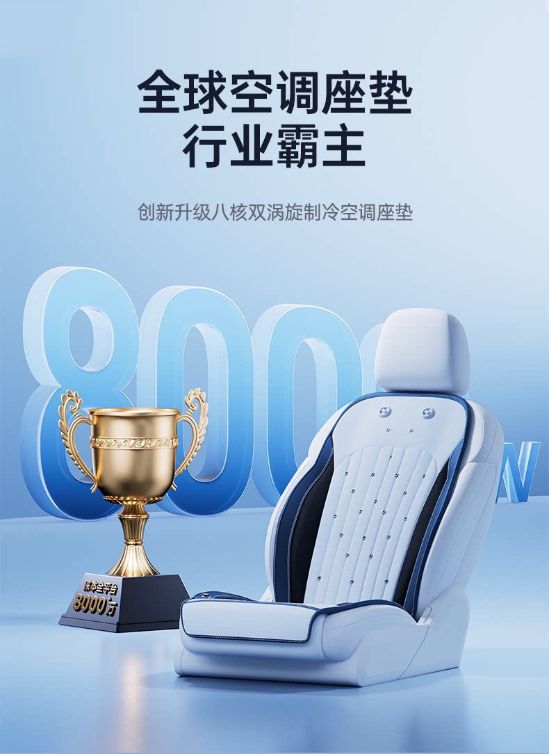 Car Seat Cushion and Cover, Universal for All Seasons, Cooling Seat Cushion, Car Backrest Cooling Pad, Air-Absorbing and Breathable with Fan