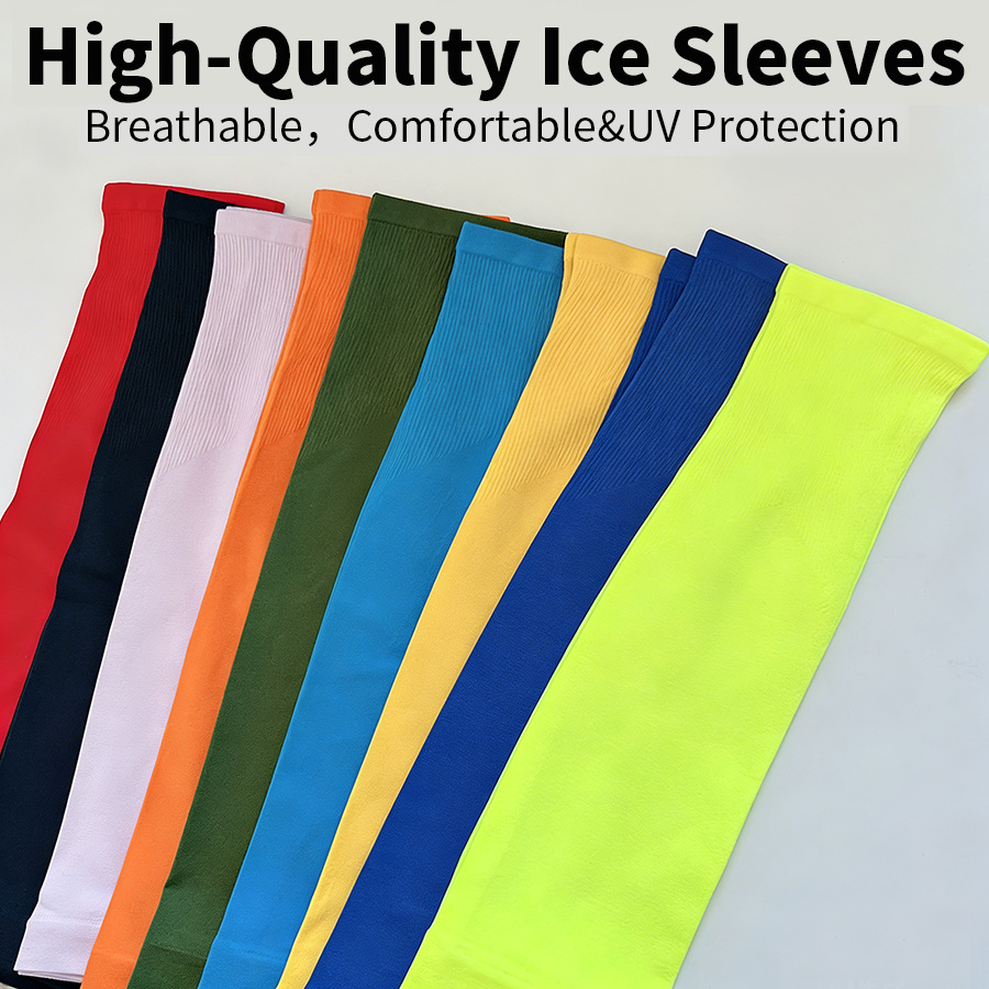 Cross-Border Hot-Selling Sun Protection Ice Sleeves for Men and Women, Outdoor Cycling Anti-Uv Ice Sleeves, Multi-Color Breathable Arm Protectors