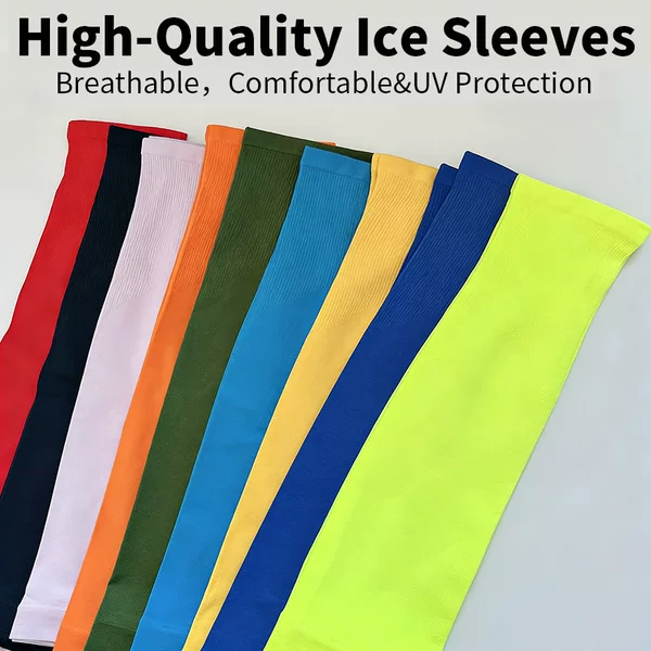 Cross-Border Hot-Selling Sun Protection Ice Sleeves for Men and Women, Outdoor Cycling Anti-Uv Ice Sleeves, Multi-Color Breathable Arm Protectors