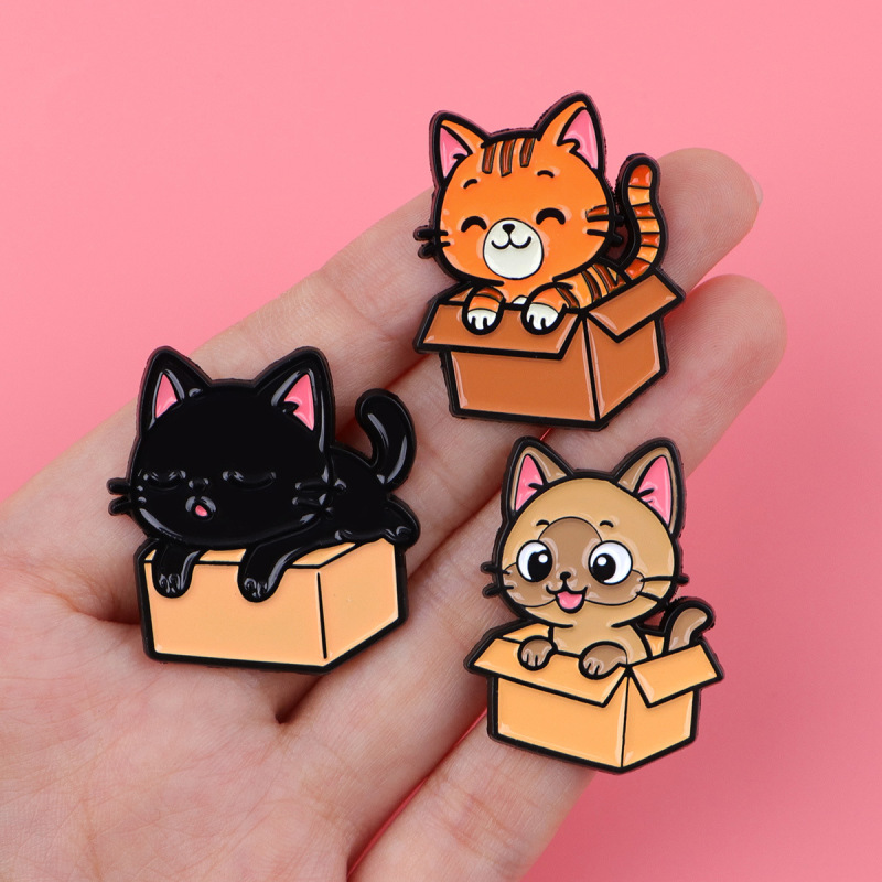 宠物纸箱猫咪狗狗胸针徽章服装背包饰品配饰别针合金胸章现货批发|undefined