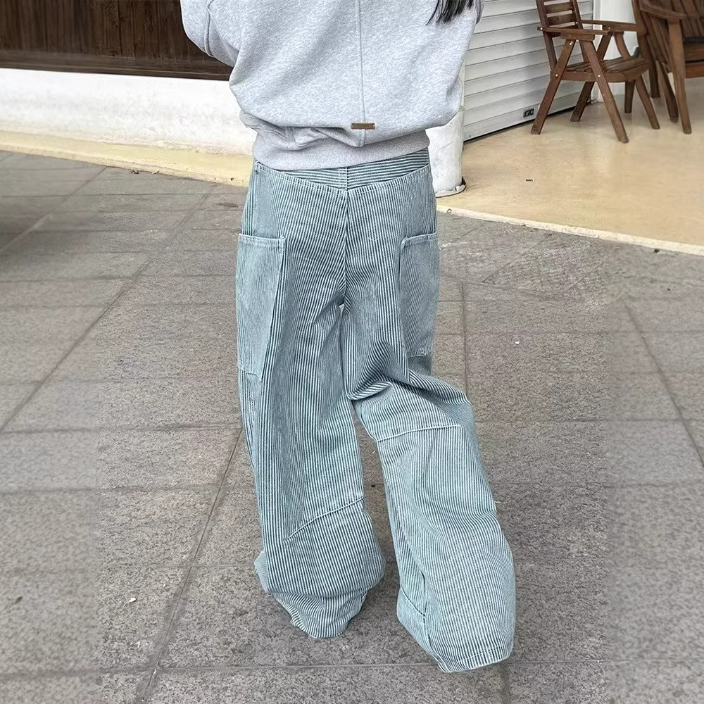Vintage Americana High-Waist Wide-Leg Distressed Denim Jeans for Women Relaxed Fit Blue S-XXXL_mkmklike.com