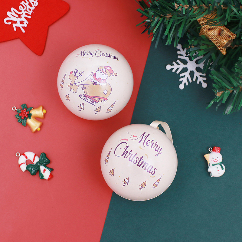 ブリキボールクリスマスギフト包装結婚式鉄箱幼稚園キャンディー箱鉄箱平安夜装飾品|undefined