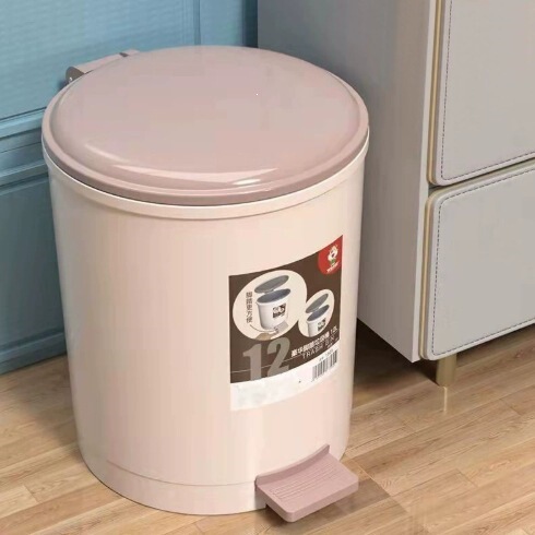 Foot-Operated Trash Can with Lid for Home Use in Living Room, Bathroom, Toilet, Kitchen, Bedroom, Creative and Simple Design