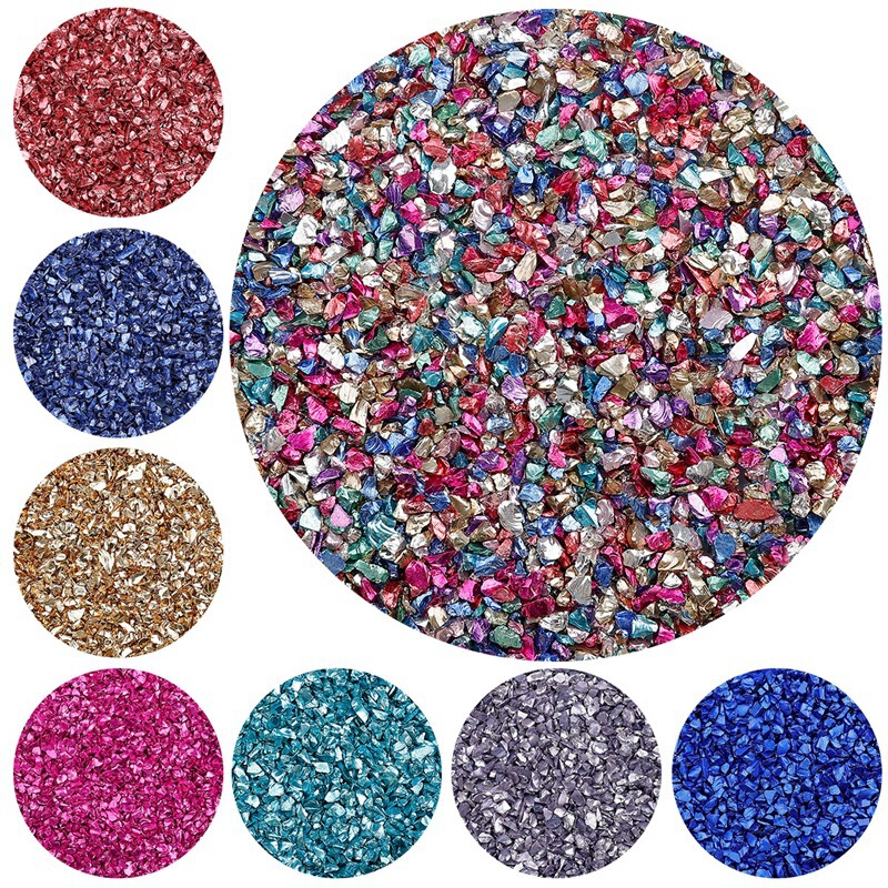 Non-Porous Mixed Glass Irregular Small Stone Particles Handmade DIY Crystal Glue Filling Decorative Materials