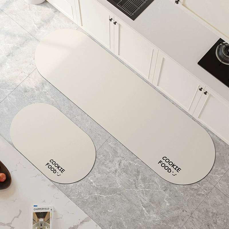 Сплошной цвет минималистский диатомовый грязевой коврик для кухни впитывает воду и впитывает масло коврик для ванной комнаты