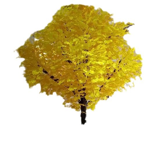Árbol de ginkgo de simulación a gran escala Restaurante de bodas Hotel Decoración interior Árbol de ginkgo dorado de simulación de FRP artificial