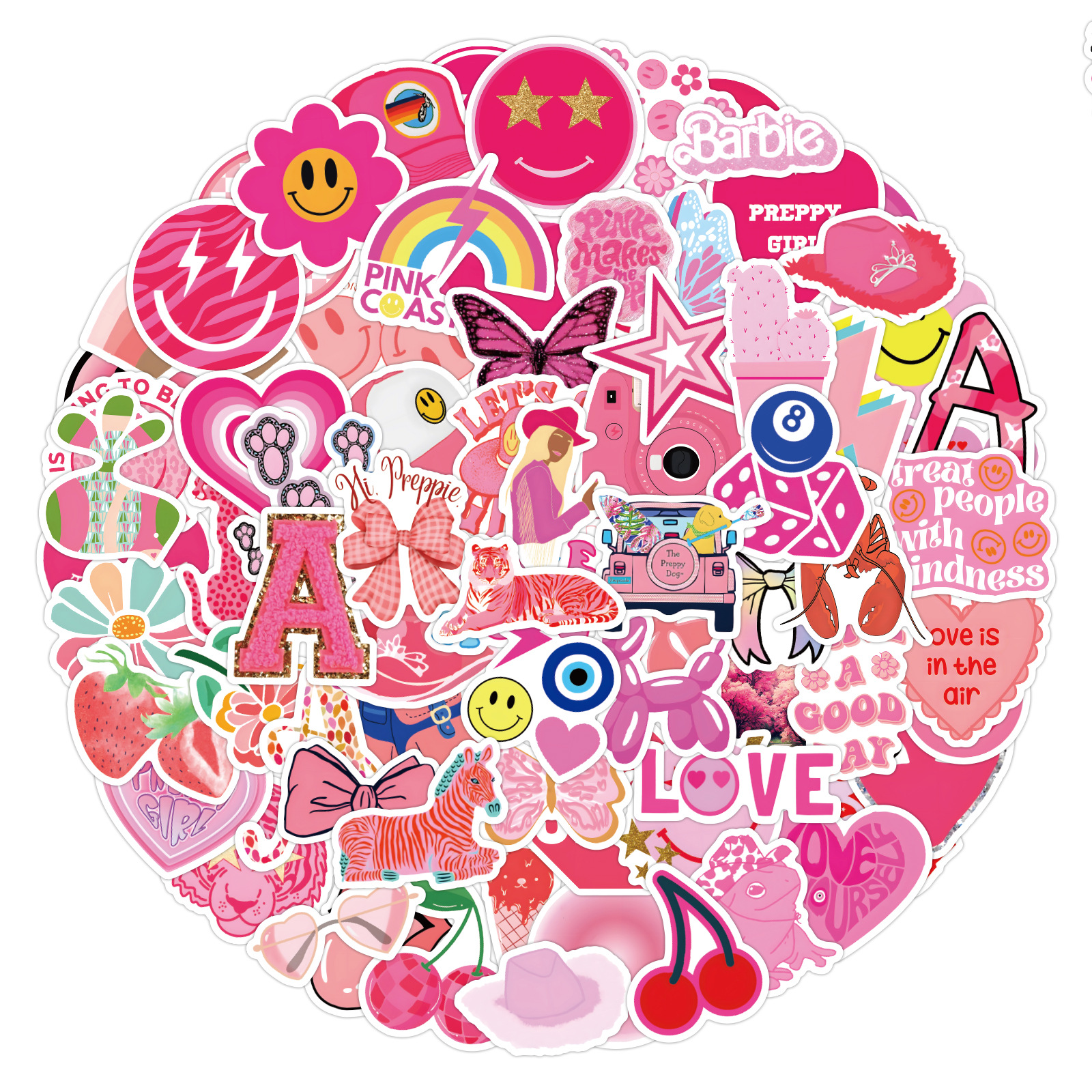 120 nuevo Rosa preppy graffiti pegatinas equipaje monopatín portátil taza de agua teléfono móvil pegatinas al por mayor