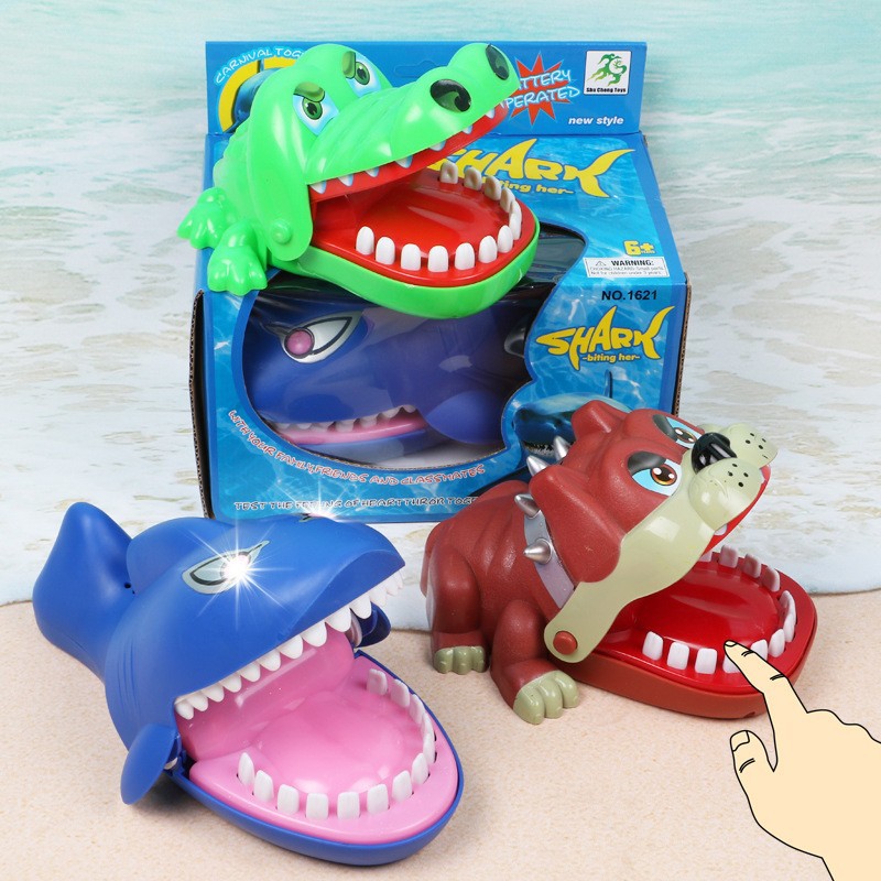 Children's large bite hand toy bite hand crocodile parent-child game luminous trick finger bite toy wholesale hot sale