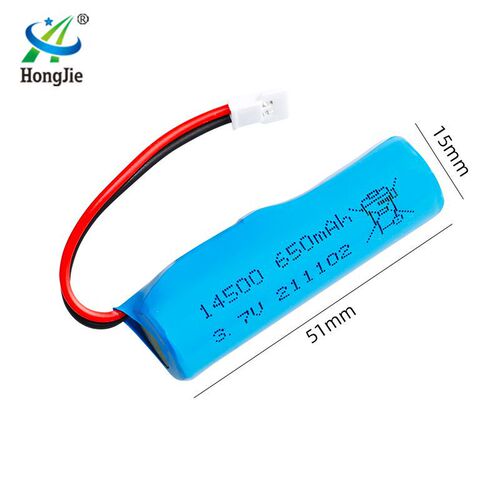 3.7V 650mAh lithium battery 14500 with protective plate 10C high rate Q9 remote control boat Q10 motorboat battery
