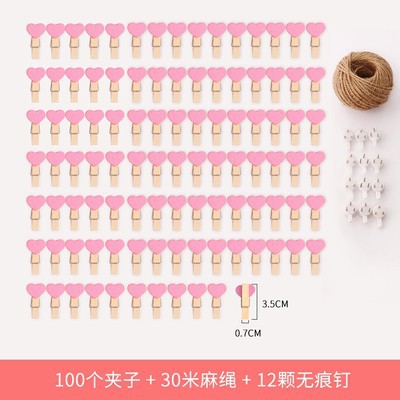 100 piezas de cáñamo gratis cuerda traceless clavo pequeño clip de madera clip de Fotos decoración de la pared de madera cruda color de dibujos animados animal envío gratis
