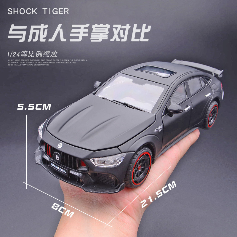 Chimei modelo de coche de aleación 1:24 barboss 900 coche deportivo tire hacia atrás con sonido y luz coche de juguete AMG Puerta Abierta GT63 modelo