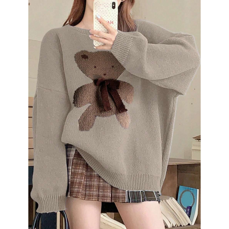 N 33563 Cartoon Thick Girls Knit Top 卡通加厚女童针织衫