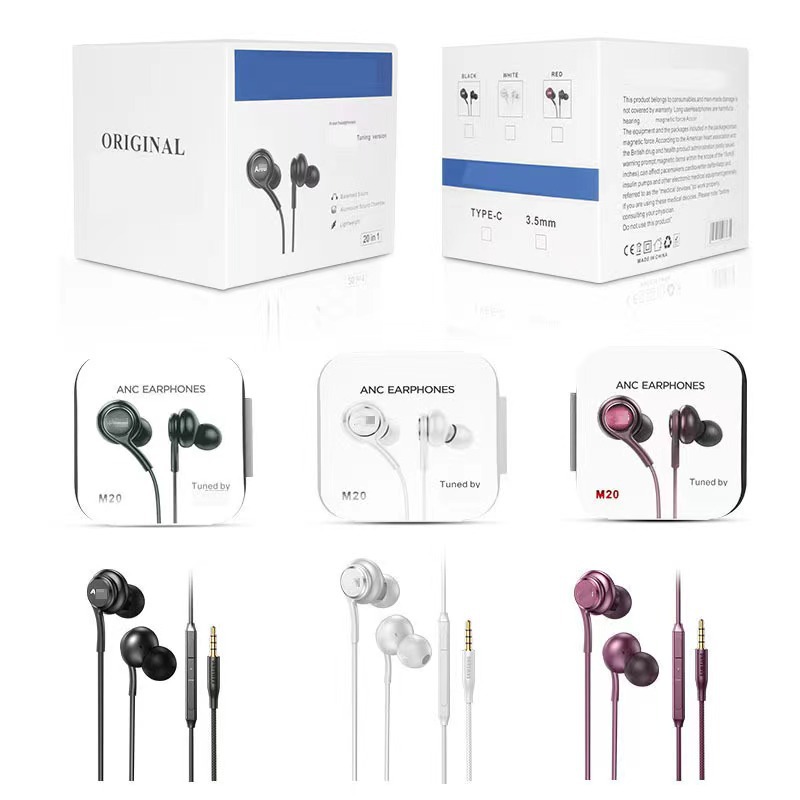Aplicable a Samsung AKG auriculares caja de cristal S10plus S9 auriculares IG955 agujero redondo auricular universal de control de alambre del oído